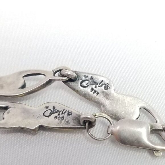 Vintage Sterling Silver Women Form Bracelet, Artist Signed, 7 Inches Long Estate - Picture 6 of 9